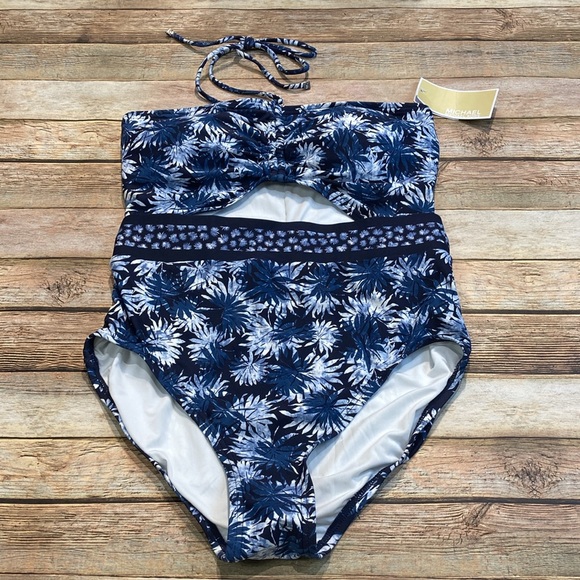 Michael Kors Bandeau Cut Out One Piece NWT - Picture 2 of 5